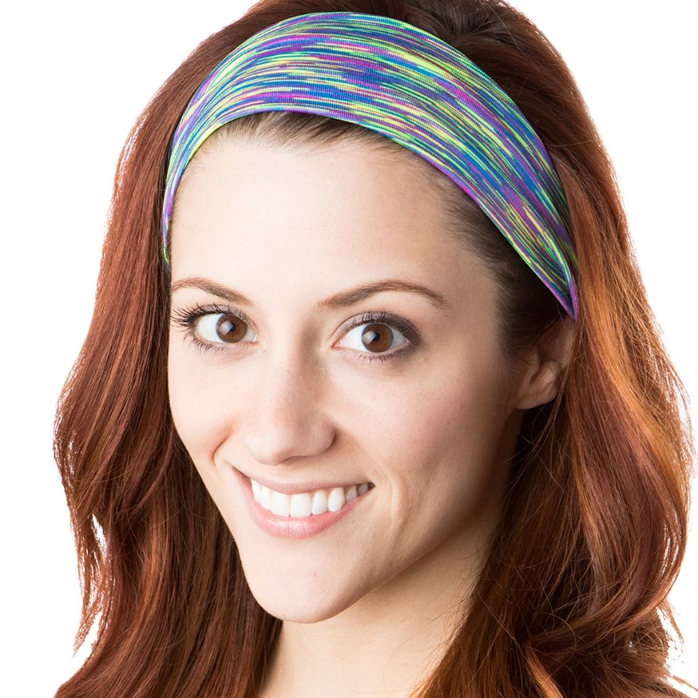 Hipsy Xflex Space Dye Multi Purple Adjustable Spandex Headband